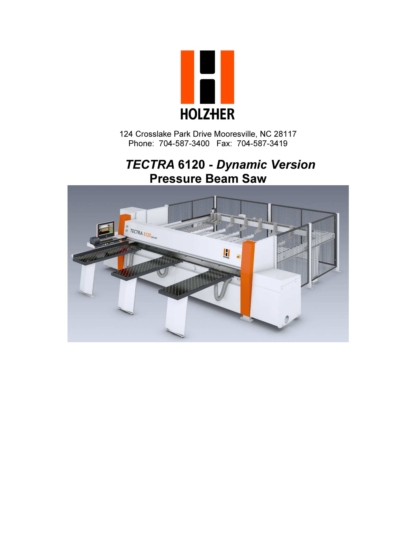 2018 Holzher Tectra 6120 - Dynamic Version- Pressure Beam/Panel Saw - Minnesota