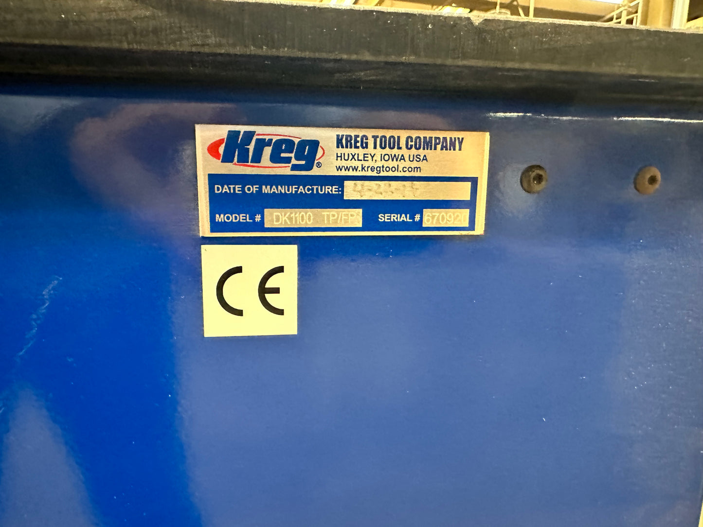 Kreg DK1100 FP Single-Spindle Pneumatic Pocket-Hole Machine